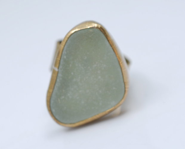 Inel reglabil alama şi seaglass, inel mare