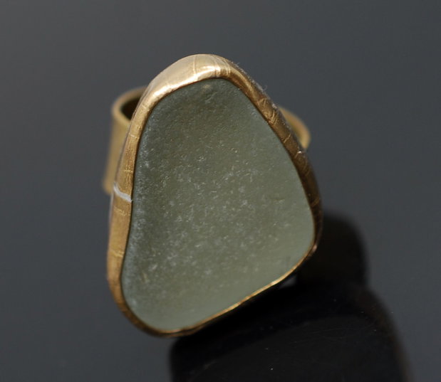 Inel reglabil alama şi seaglass, inel mare