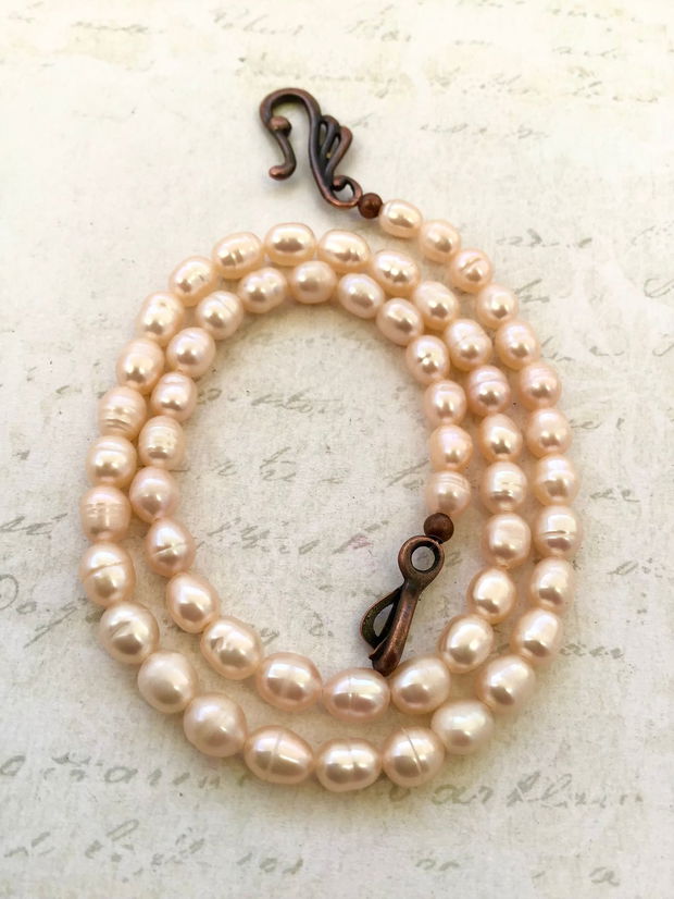 Colier CHOKER perle de cultura crem
