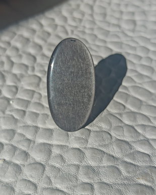 Inel inel obsidian argintiu si argint 925