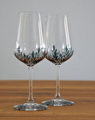 2 Pahare vin pictate manual