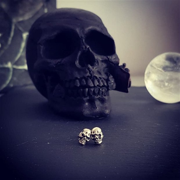 Cercei din argint in forma de cranii - ''Cranium''