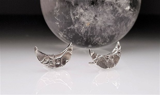 Cercei din argint cu surub ''Crescent moon''