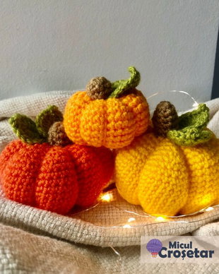 Dovleci, decoratiune Halloween - Jucarie crosetata