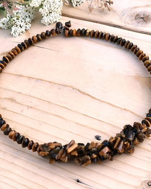 Colier choker  tiger eye