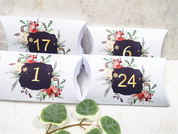 25 cutii pillow pentru Advent calendar