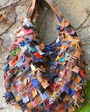 Nou-geanta piele colorata