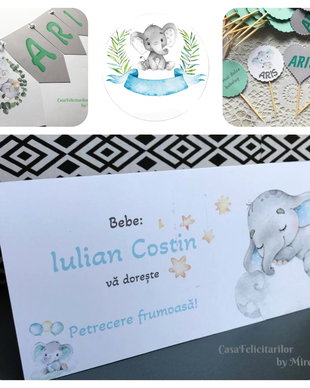 Plic bani botez- Elefănțel