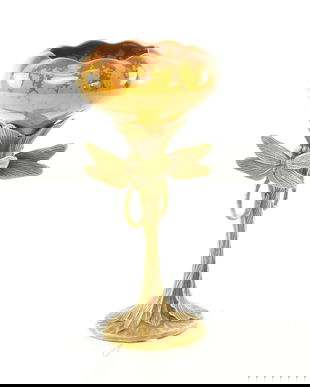 Amfora din portelan Craquele cu bronz