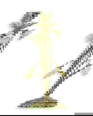 Sfesnic floare din portelan cu bronz