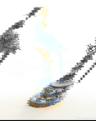 Sfesnic papagal din portelan cu bronz