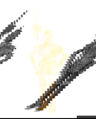 Armura medie antichizata de cavaler medieval cu lance