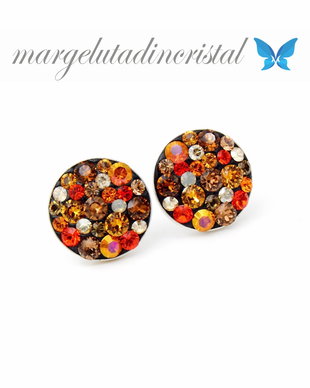 Cercei Swarovski / Multicolori / Chaton Ball / Argint 925