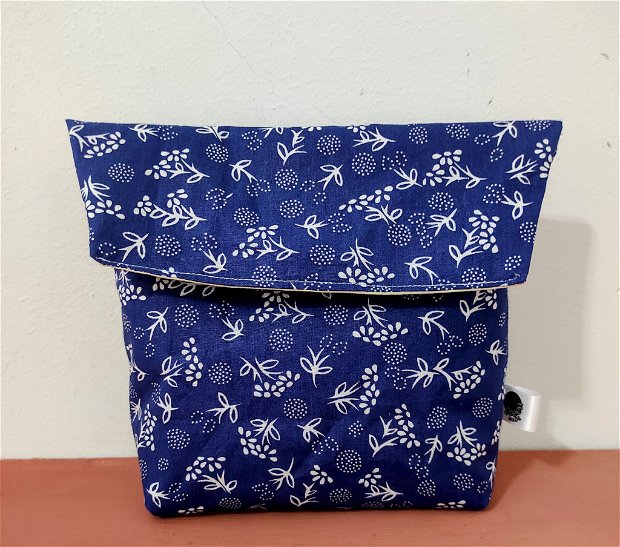Snackbag lavabil pentru gustari - albastru flori
