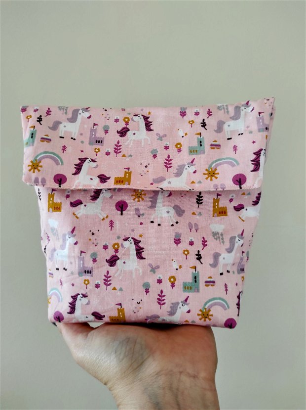 Snackbag lavabil pentru gustari - unicorn