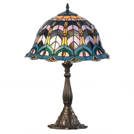 Lampa Tiffany din bronz cu motive orientale