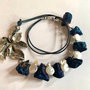 REZERVAT C.!!!    MIDNIGHT SPELL-agate druzy,perle cultura,zamac argintat,piele naturala