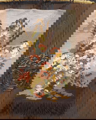 SUPERB PERETAR CUSUT MANUAL,SUPORT LEMN,VINTAGE ,GERMANIA