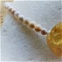 Bratara handmade din perle de cultura si piatra bruta de citrin