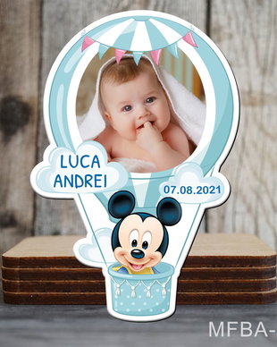 Marturii botez handmade balon aer cald si Mickey Mouse
