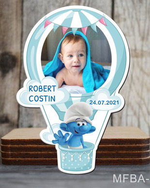Marturii botez baieti balon aer cald si Strumf
