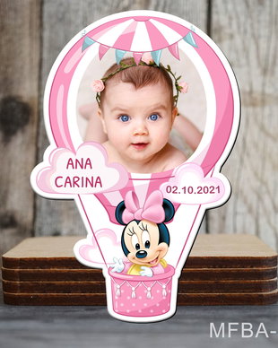 Marturii botez handmade balon aer cald si Minnie Mouse