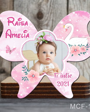Marturii botez magnetice forma fluture - design lebada