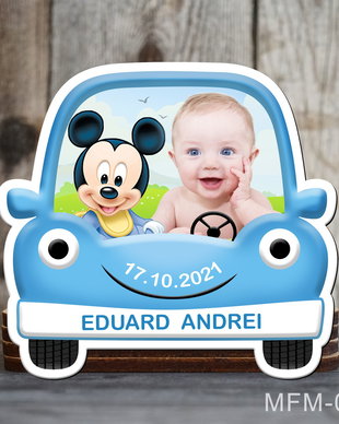 Marturii botez baieti Mickey Mouse in masina