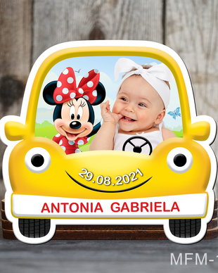 Marturii botez fete Minnie Mouse in masina