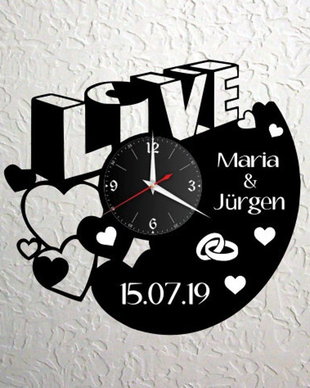 ceas de perete "love"(personalizabil)