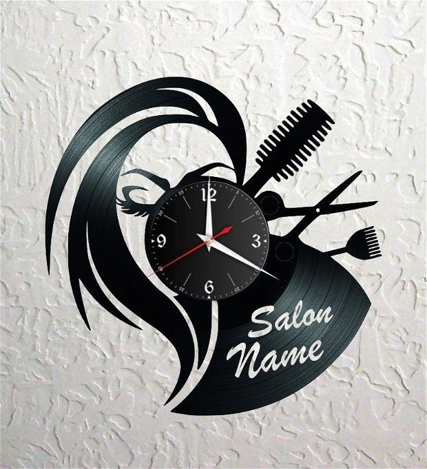 ceas de perete "Salon coafor"(personalizabil)