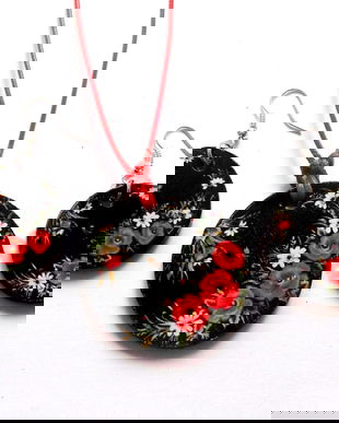 set lemn cu motiv floral maci 39733