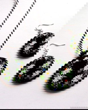 set lemn cu motiv floral 39740