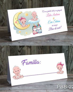 Plic de bani / card masa pentru gemeni
