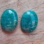Cabochon amazonit rusesc, 25x18 mm (1 buc)