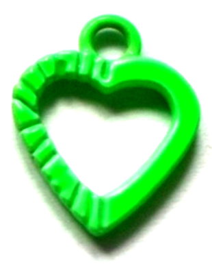 Charm metalic inima rama verde