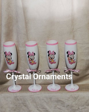 Pahare decorate botez