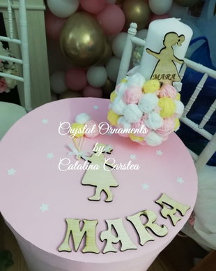 Set cutie trusou si lumanare botez
