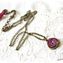 Colier cu druzy magenta