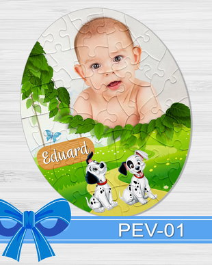Puzzle oval personalizat Dalmatieni PEV-01
