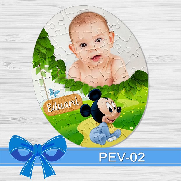 Puzzle oval personalizat Mickey PEV-02