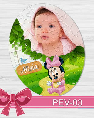 Puzzle oval personalizat Minnie PEV-03