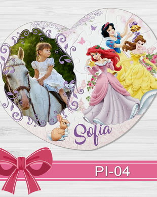 Puzzle inima personalizat Printese Disney PI-04