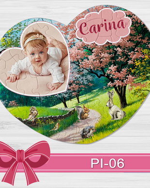 Puzzle inima personalizat animalute PI-05