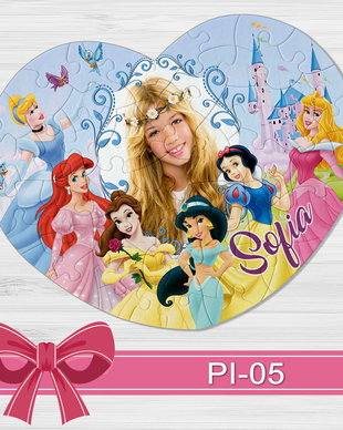 Puzzle inima personalizat Printese Disney PI-05