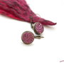 Cercei cu druzy magenta