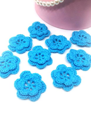 Floricele bleo, crosetate manual