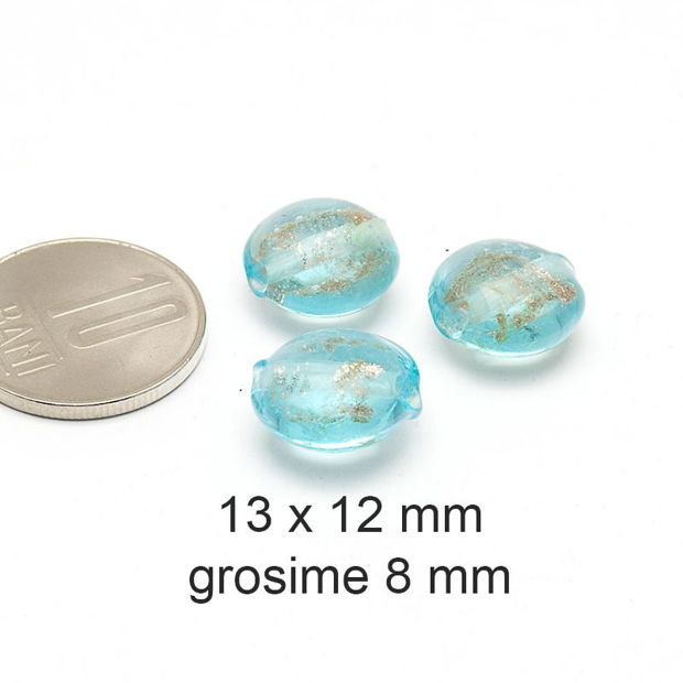 Margele Lampwork, plate, 13 x 12 mm, N-27