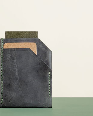 Portofel "Pocket" din piele naturala reciclata, SLIM, personalizat prin gravura