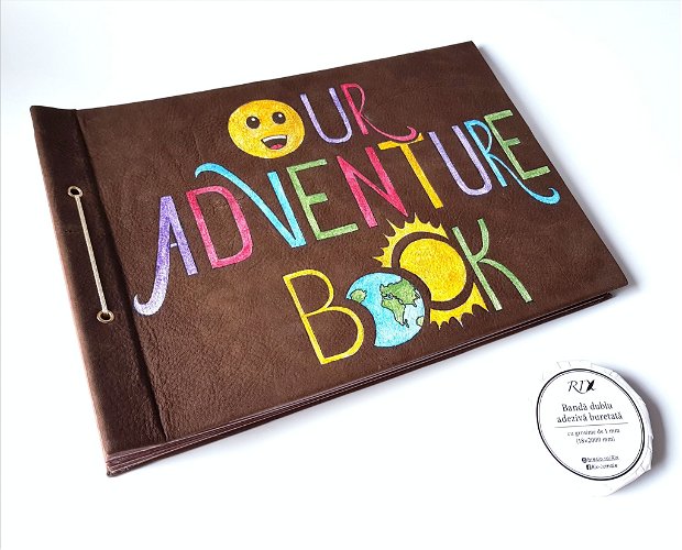 Album Foto (mare) - Our Adventure Book, cu coperta din piele maro